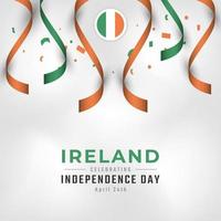 felice giorno dell'indipendenza dell'irlanda 24 aprile illustrazione del disegno vettoriale di celebrazione. modello per poster, banner, pubblicità, biglietto di auguri o elemento di design di stampa