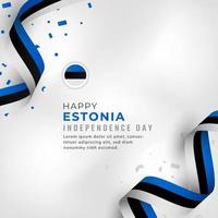 felice giorno dell'indipendenza dell'estonia 24 febbraio illustrazione del disegno vettoriale di celebrazione. modello per poster, banner, pubblicità, biglietto di auguri o elemento di design di stampa