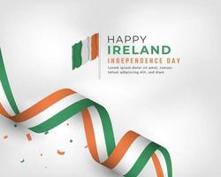 felice giorno dell'indipendenza dell'irlanda 24 aprile illustrazione del disegno vettoriale di celebrazione. modello per poster, banner, pubblicità, biglietto di auguri o elemento di design di stampa