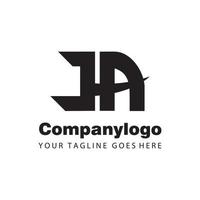 lettera creativa ja monogramma geometrico per logo company design.eps vettore