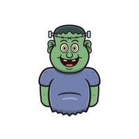 mascotte dei cartoni animati dell'uomo carino frankenstein. vettore