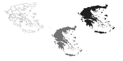 mappa della grecia isolata su uno sfondo bianco. vettore