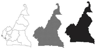 Mappa del Camerun isolata su uno sfondo bianco. vettore