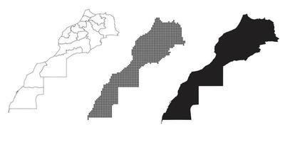 Mappa del Marocco isolata su uno sfondo bianco. vettore