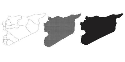 mappa della siria isolata su uno sfondo bianco. vettore