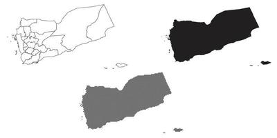 mappa dello Yemen isolata su uno sfondo bianco. vettore
