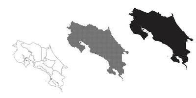 mappa della costa rica isolata su uno sfondo bianco. vettore