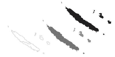mappa della nuova caledonia isolata su uno sfondo bianco. vettore
