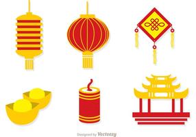 Vettore lunare cinese delle icone del nuovo anno