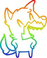 arcobaleno gradiente linea disegno ridere volpe cartone animato vettore