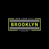 disegno di scrittura brooklyn, adatto per la serigrafia di t-shirt, vestiti, giacche e altro vettore