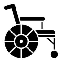 icona del glifo della sedia a rotelle vettore