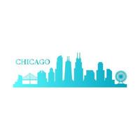 skyline di chicago illustrato vettore