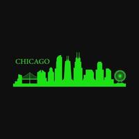 skyline di chicago illustrato vettore