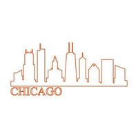 skyline di chicago illustrato vettore