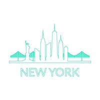 skyline di new york illustrato vettore