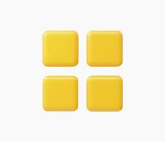 3d realistico pulsanti app quadrati gioco pop-up, icona, finestra ed elementi illustrazione vettoriale