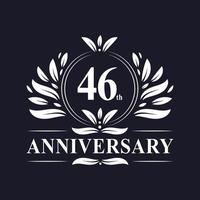 Logo del 46° anniversario, design dell'anniversario di 46 anni. vettore