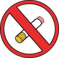 simpatico cartone animato vietato fumare segno vettore