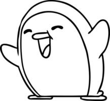 disegno kawaii di un simpatico pinguino vettore