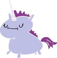 scarabocchio del fumetto di un unicorno magico vettore