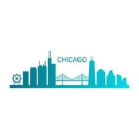 skyline di chicago illustrato vettore