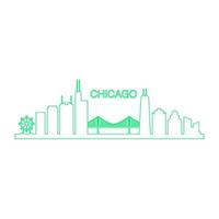 skyline di chicago illustrato vettore