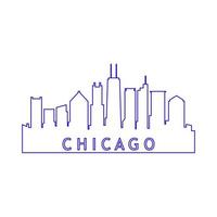 skyline di chicago illustrato vettore