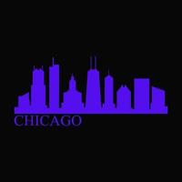 skyline di chicago illustrato vettore