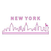 skyline di new york illustrato vettore