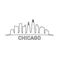 skyline di chicago illustrato vettore