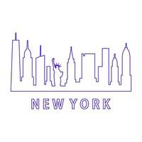 skyline di new york illustrato vettore