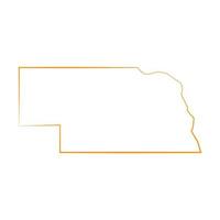 mappa illustrata del nebraska vettore