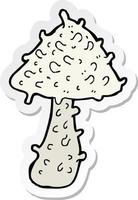 adesivo di un fungo cartone animato vettore