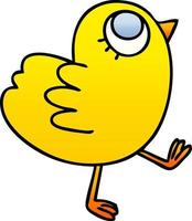 uccello giallo del fumetto sfumato sfumato eccentrico vettore