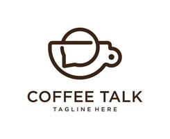 caffè parlare chat bolla cafe logo simbolo icona design template vettoriale
