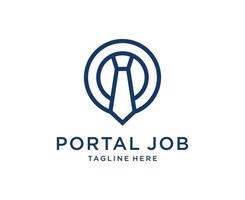 modello di vettore di progettazione di logo di persone in cerca di lavoro. cerca il simbolo dell'icona di lavoro online