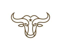 modello di progettazione del logo dell'icona di vettore della testa di angus della mucca del toro