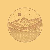 elk mountain colorado in design mono line art per badge, adesivi, toppe, t-shirt, ecc vettore