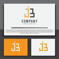 modello di progettazione del logo, con una combinazione delle lettere j e b icone geometriche, ed è adatto al tuo marchio aziendale vettore