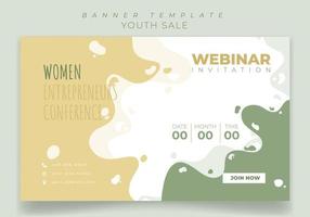 modello di banner per il design dell'invito al webinar con sfondo in design color pastello vettore