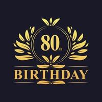 logo di lusso per l'80° compleanno, celebrazione degli 80 anni. vettore