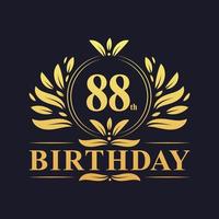 logo di lusso per l'88° compleanno, celebrazione di 88 anni. vettore