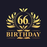 logo di lusso per il 66° compleanno, celebrazione di 66 anni. vettore