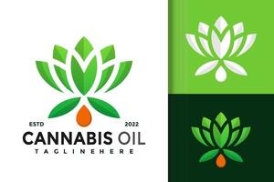 natura olio di cannabis moderno logo design modello vettoriale