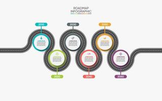 modello di infografica della road map di presentazione aziendale vettore