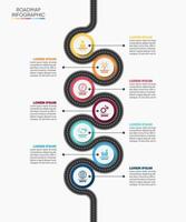 modello di infografica della road map di presentazione aziendale vettore