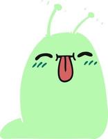 cartone animato di una lumaca kawaii felice vettore