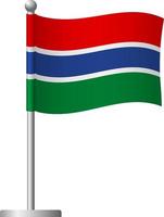 bandiera del gambia sull'icona del palo vettore