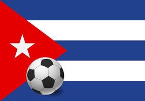 bandiera di cuba e pallone da calcio vettore